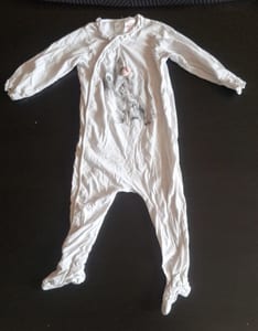 Baby Weißer Langarm-Schlafanzug Gr.80