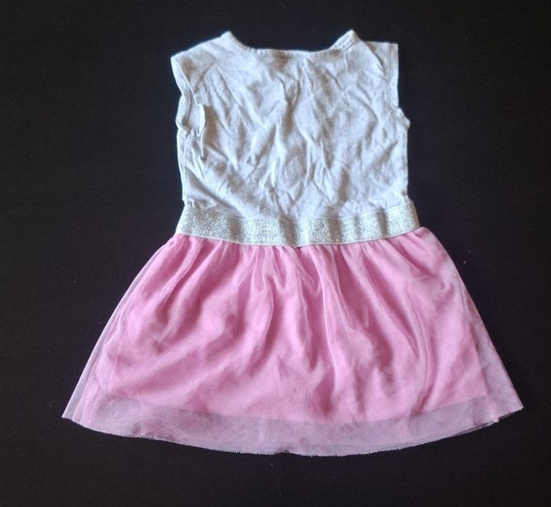 Mädchen Süßes Disney Minnie Mouse Kleid mit Tüll-Rock Gr.86 – Rosa/Grau – Bild 2 von 2