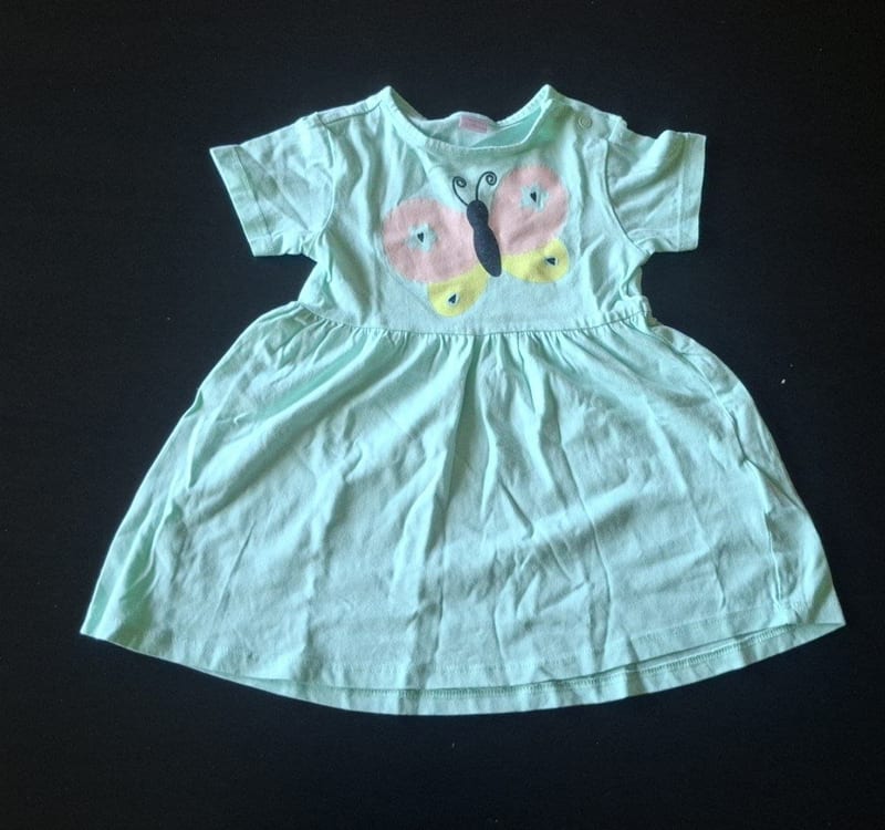 Mädchen Süßes Sommerkleid mit Schmetterling-Print Gr.86 – Blau