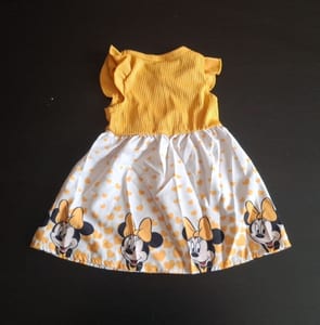 Mädchen Süßes Sommerkleid mit Minnie Maus Gr.80 – Gelb/Weiß — Bild 2 von 2 anzeigen