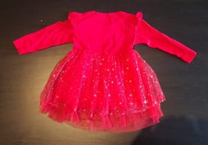 Mädchen Festliches Weihnachtskleid Gr.80 – Rot/Gold — Bild 2 von 2 anzeigen