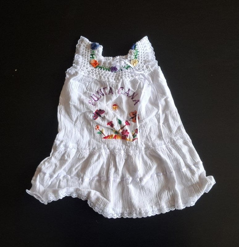 Mädchen Traumhaftes Sommerkleid aus Punta Cana Gr. 74/80 – Weiß/Bunt