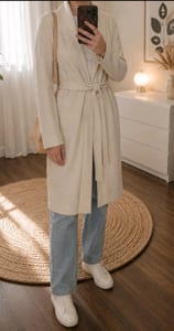 Damen Only Blusenjacke/Longblazer Creme – Größe M – Beige