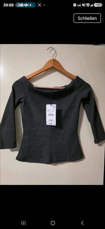 Damen Graues Oberteil Zara Gr. M – Dunkelgrau
