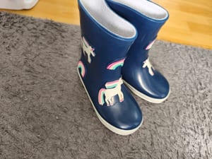 Kinder Gummistiefel Einhorn Gr. 26 leicht gefüttert – Blau