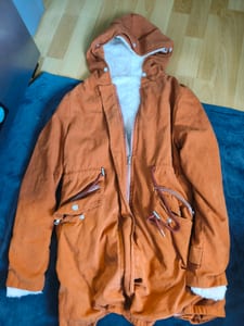Damen Parka mit Kapuze und Teddyfutter – Orange S – Größe S – Rostorange — Bild 1 von 3 anzeigen