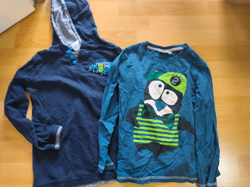 Langarmshirt mit Kapuze – dunkelblau, Jungen – Größe 122