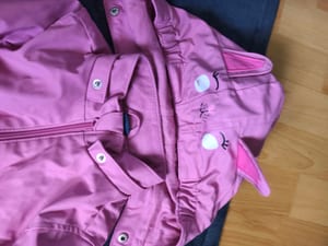 Pinke Kinderjacke mit Kapuze und Katzenohren – Größe 110 – Rosa — Bild 2 von 6 anzeigen