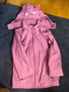 Pinke Kinderjacke mit Kapuze und Katzenohren – Größe 110 – Rosa