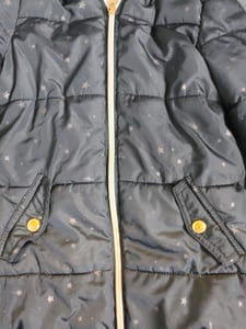 Mädchen Winterjacke mit Sternen-Muster und Kapuze – Größe 98 – Blau — Bild 2 von 7 anzeigen