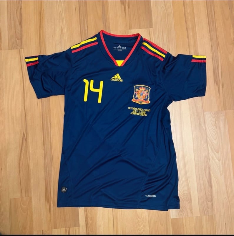 Damen Spanien Trikot 2010 - Xabi Alonso #14 – Größe L – Blau