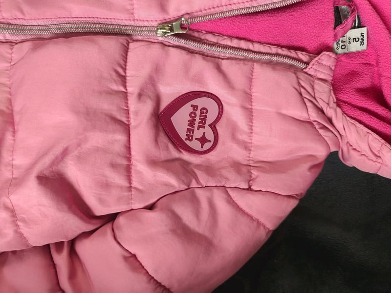 Rosa Winterjacke mit Kapuze für Mädchen – Größe 110 – Bild 3 von 7