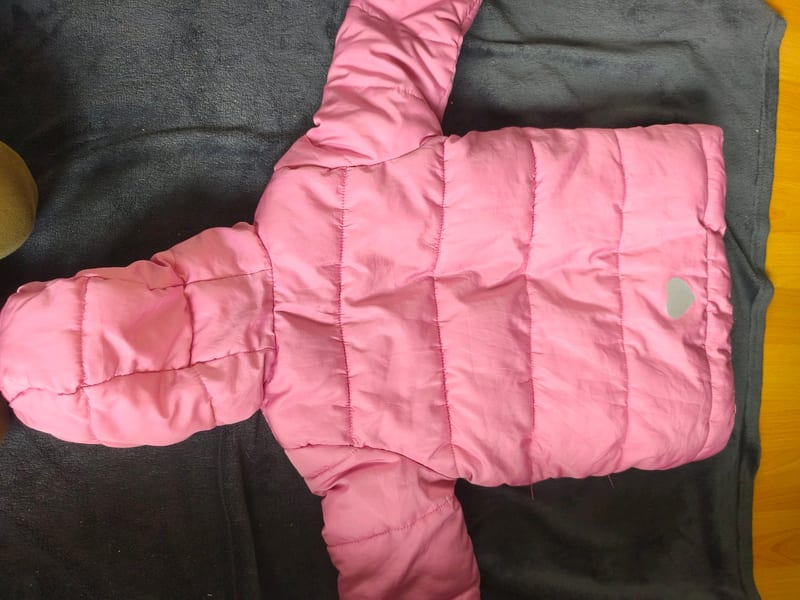 Rosa Winterjacke mit Kapuze für Mädchen – Größe 110 – Bild 7 von 7