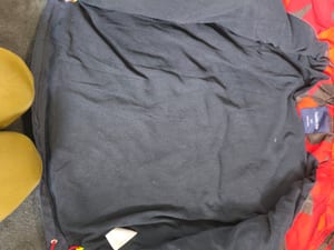 Kinderjacke rot-schwarz geometrisch mit Kapuze und Fleecefutter – Größe 140 – Blau — Bild 7 von 7 anzeigen