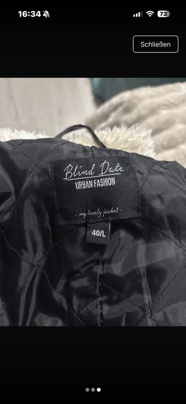 Damen Kariertes Teddy-Fleecejacke mit Umlegekragen – Größe L – Gelb-Schwarz – Bild 3 von 3
