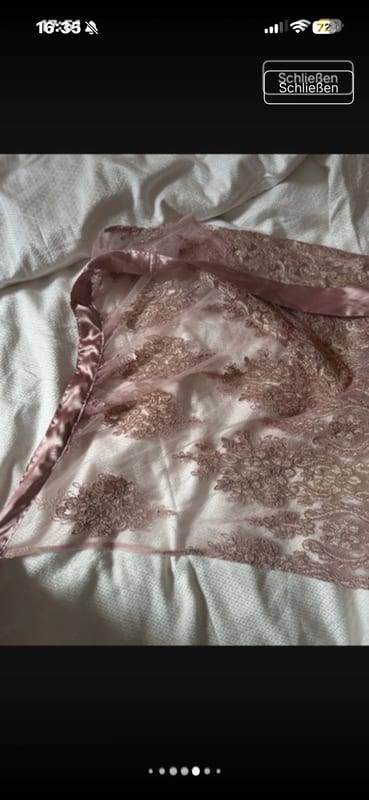 Damen Dirndl mit rosa Spitzenschürze – Trachtenkleid – Größe XS – Hellgrau – Bild 5 von 8