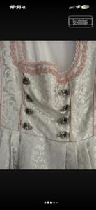Damen Dirndl mit rosa Spitzenschürze – Trachtenkleid – Größe XS – Hellgrau – Bild 3 von 8
