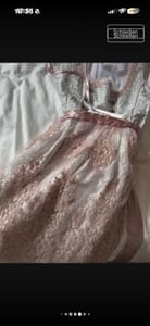 Damen Dirndl mit rosa Spitzenschürze – Trachtenkleid – Größe XS – Hellgrau – Bild 4 von 8