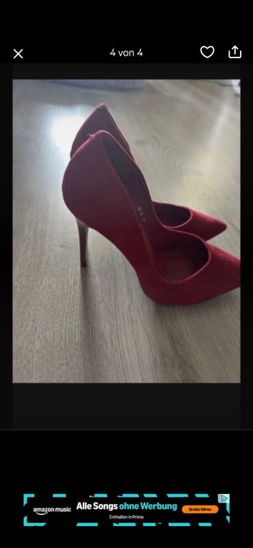 Damen Rote Pumps mit Stilettoabsatz – spitze Form – Größe 37 – Bild 4 von 4