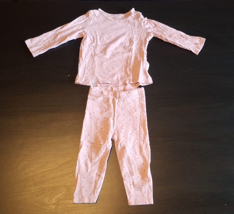 Baby Zweiteiler in Rosa mit Blümchenmuster Gr.80