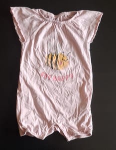 Süßer Baby-Romper "Bee Happy" Gr. 80 – Rosa