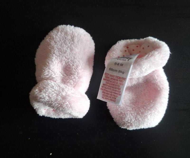 Disney Store Baby-Plüschfäustlinge Gr.68 – Rosa