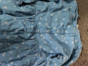 Mädchen Langarm-Kleid mit Blumenmuster, blau – Größe 128 – Bild 3 von 3