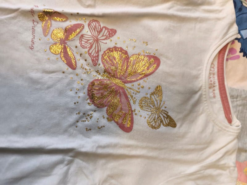 3er Set Mädchen-T-Shirts – Größe 110 – Weiß – Bild 4 von 5