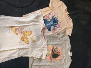 3er Set Mädchen-T-Shirts – Größe 110 – Weiß