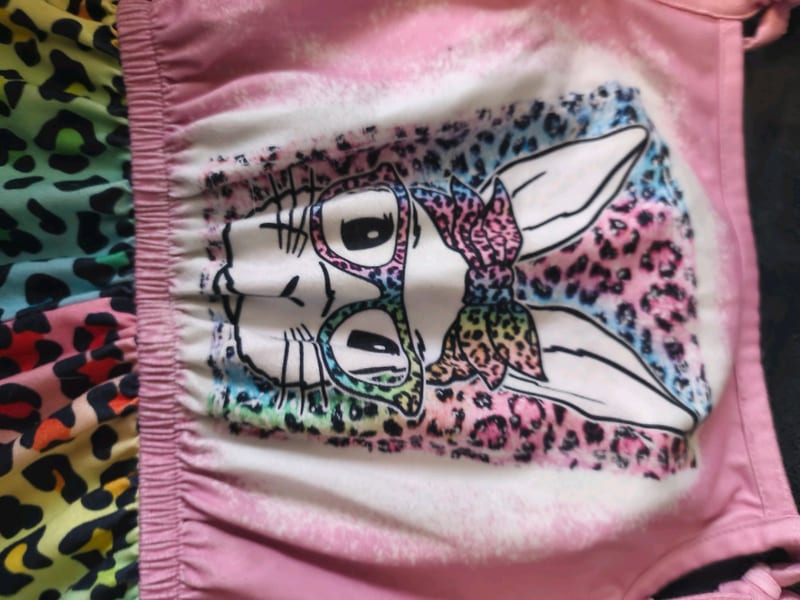Mädchen Sommerkleid mit Leoparden-Regenbogenmuster – Größe 128 – Rosa – Bild 2 von 3