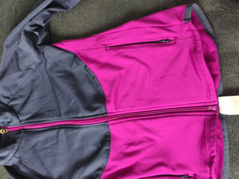 Mädchen Sportjacke mit Reißverschluss in Marine und Pink – Größe 128 – Blau/Rosa – Bild 3 von 5