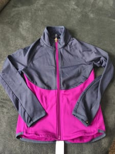 Mädchen Sportjacke mit Reißverschluss in Marine und Pink – Größe 128 – Blau/Rosa