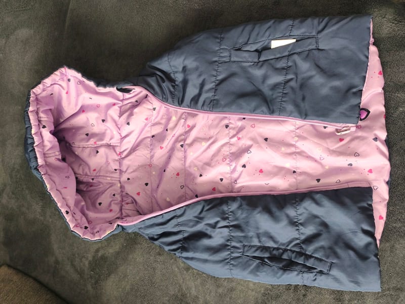 Gefütterte Winterjacke für Mädchen – Wendejacke – Größe 110 – Blau