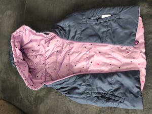 Gefütterte Winterjacke für Mädchen – Wendejacke – Größe 110 – Blau