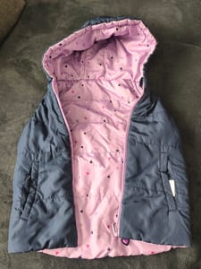Gefütterte Winterjacke für Mädchen – Wendejacke – Größe 110 – Blau
