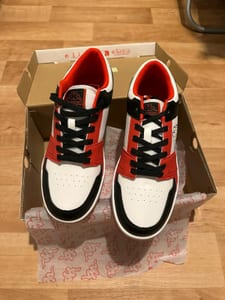 Herren Sneaker Schwarz Weiß Rot – Low-Top – Größe 42