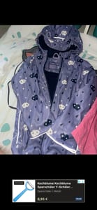Mädchen Regenjacke mit Wolken-Motiv und Reflektorstreifen – Größe 116 – Lila
