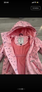 Mädchen Softshelljacke rosa mit Blumenmuster – Größe 116