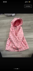 Mädchen Softshelljacke rosa mit Blumenmuster – Größe 116 – Bild 2 von 2