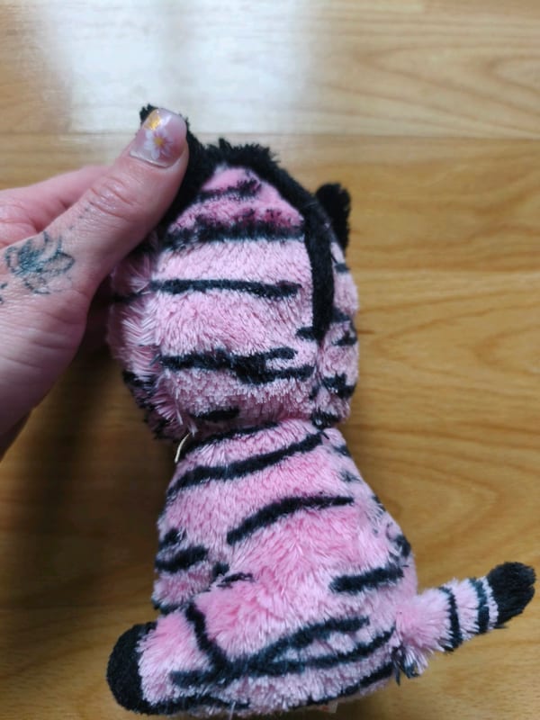 Pinkes Plüsch-Zebra mit großen Kulleraugen – Bild 3 von 3