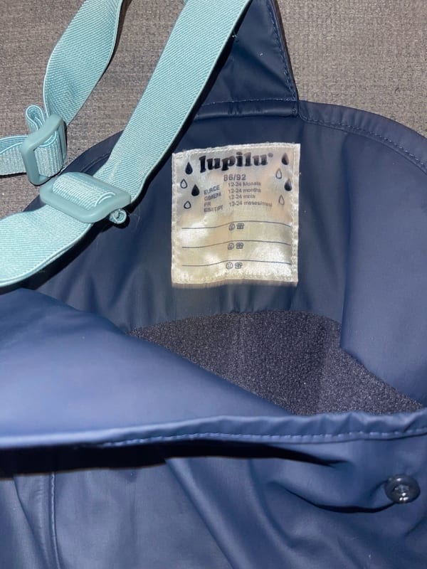 Jungen Regenlatzhose mit Reflektorstreifen, dunkelblau – Größe 86 – Bild 2 von 3
