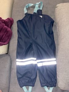Jungen Regenlatzhose mit Reflektorstreifen, dunkelblau – Größe 86