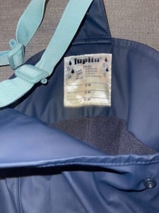 Jungen Regenlatzhose mit Reflektorstreifen, dunkelblau – Größe 86 – Bild 2 von 3