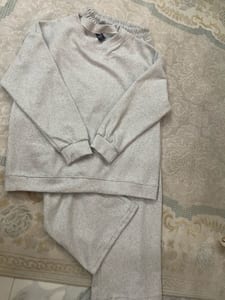 Damen Selanik-Strickset mit Rundhalsausschnitt, Oberteil und Hose Gr.M – Grau – Bild 6 von 9