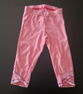 Mädchen Süße Leggings mit Blumen-Bündchen Gr.86 – Rot/Weiß/Schwarz