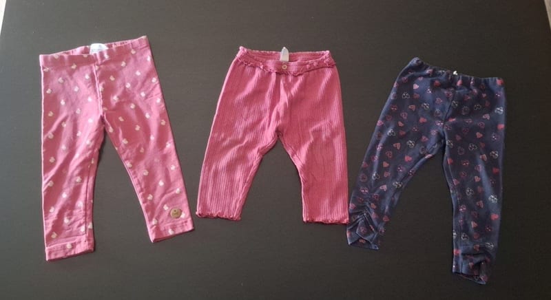 Mädchen 3er Set süße Leggings Gr. 86 – Blau/Rosa