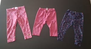 Mädchen 3er Set süße Leggings Gr. 86 – Blau/Rosa