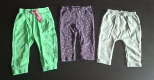 3er Set süße Baby-Hosen Gr.80 – Grün/Blau