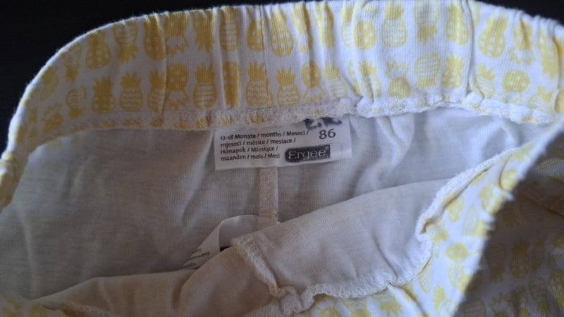 Mädchen Süße Shorts mit Ananas-Muster Gr. 86 – Weiß/Gelb – Bild 2 von 3