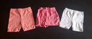 3er Set sommerliche Baby / Kleinkind Shorts Gr.80 – Rosa/Weiß/Orange
